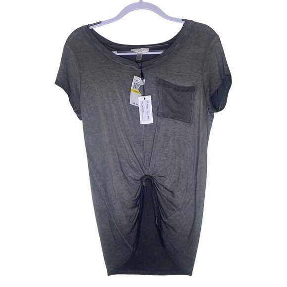 Cable & Gauge Studio Gray Short Sleeve Top womens Size M Tee Shirt NWT $48 - Picture 1 of 11